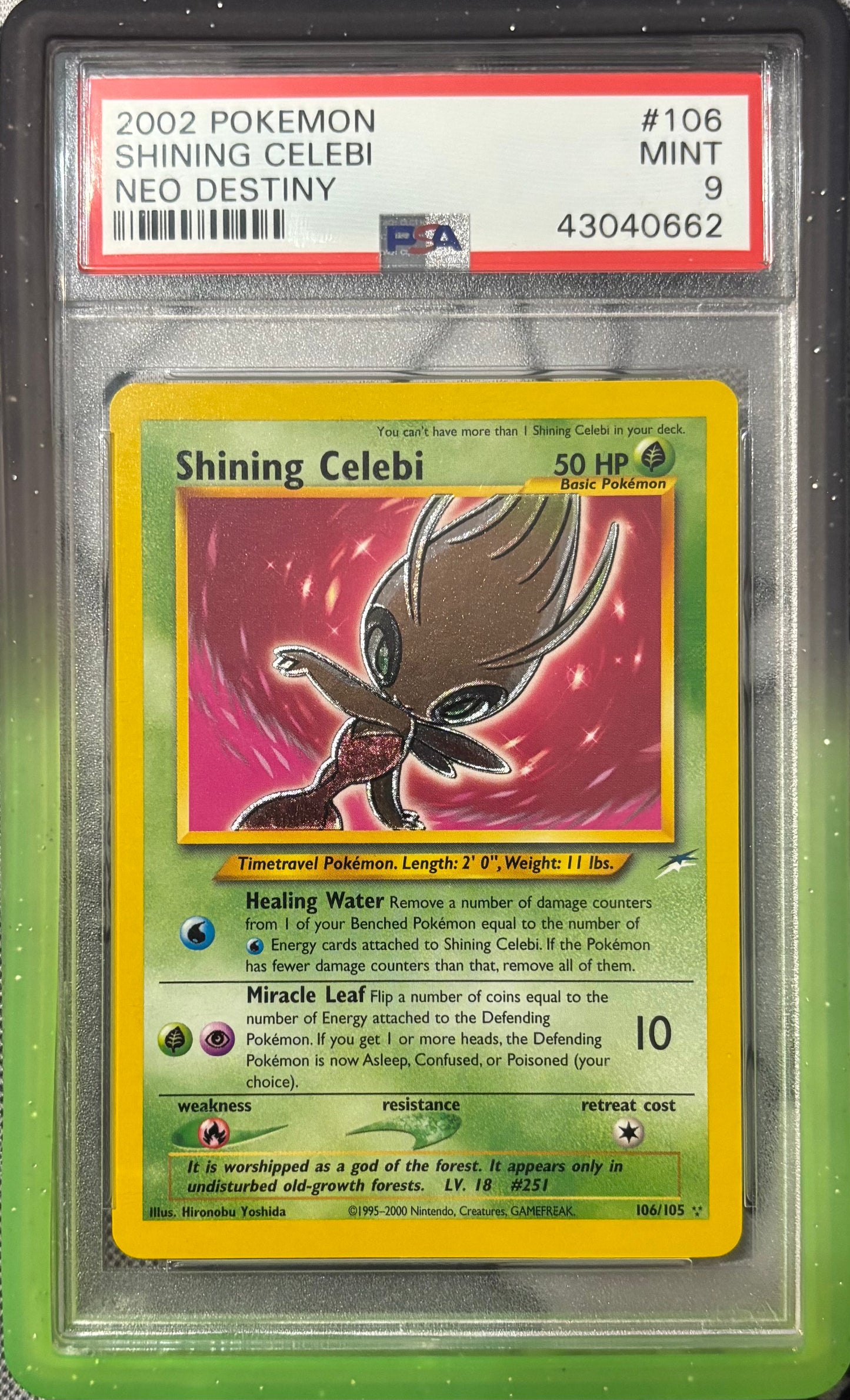 PSA 9 2002 Shining Celebi Neo Destiny
