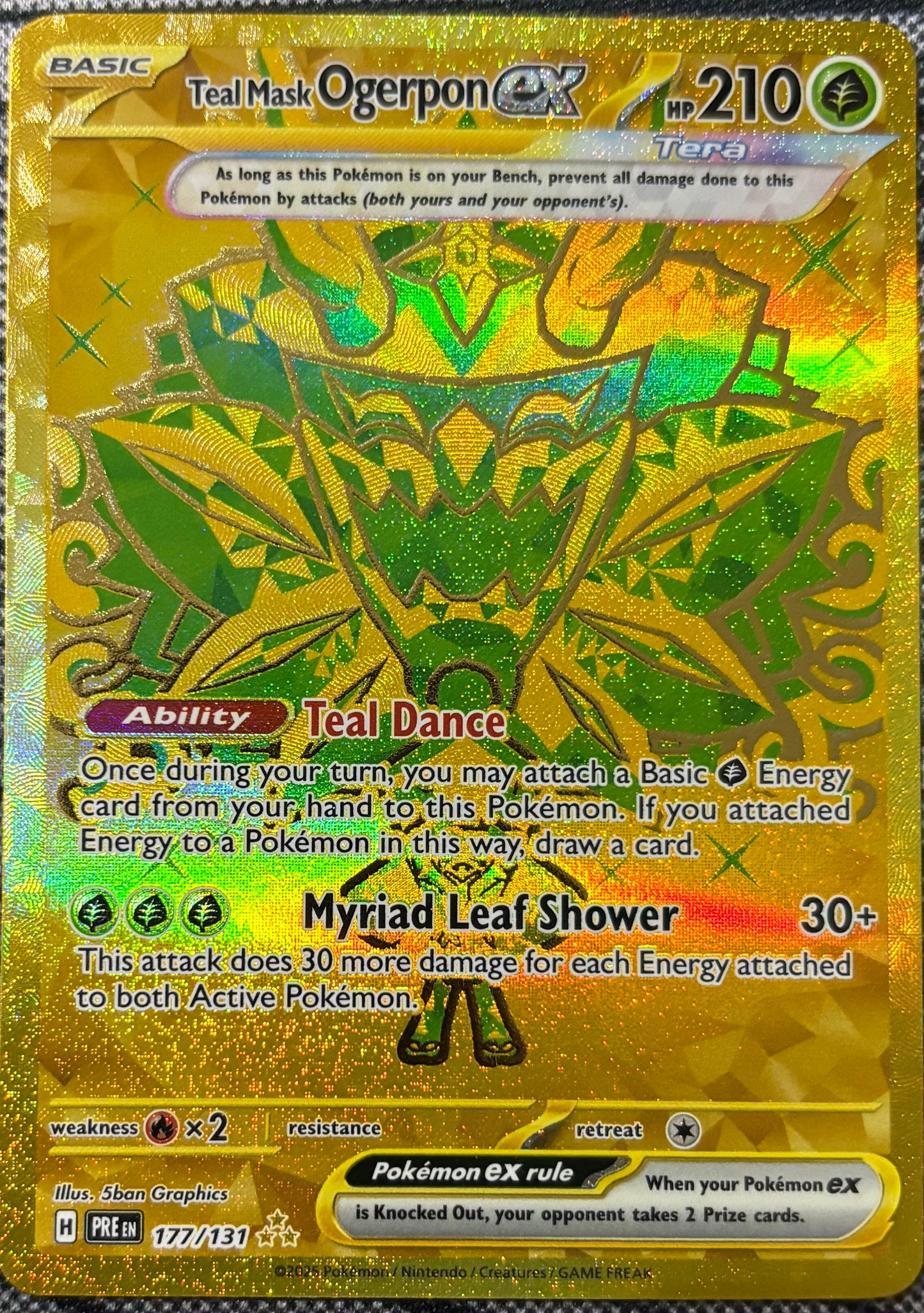 Teal Mask Ogerpon ex #177 Pokemon Prismatic Evolutions (NM)